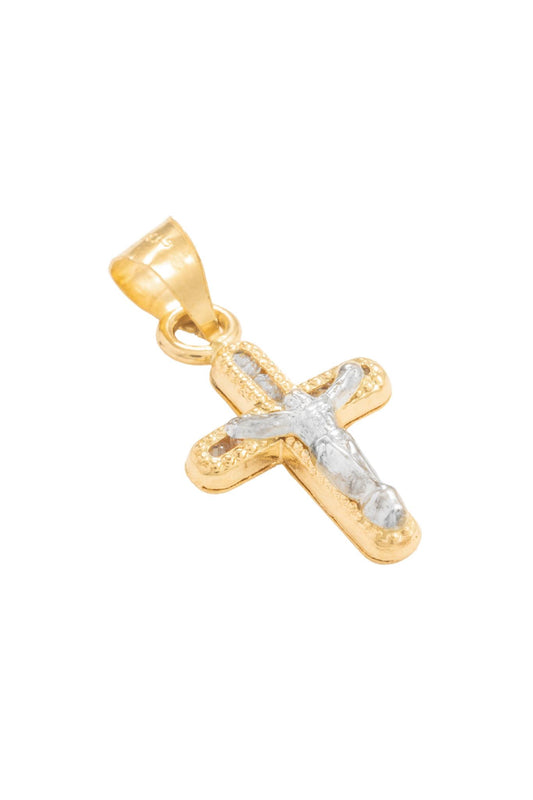Dije en 10 kilates con cruz, cristo en oro blanco y zirconias.png