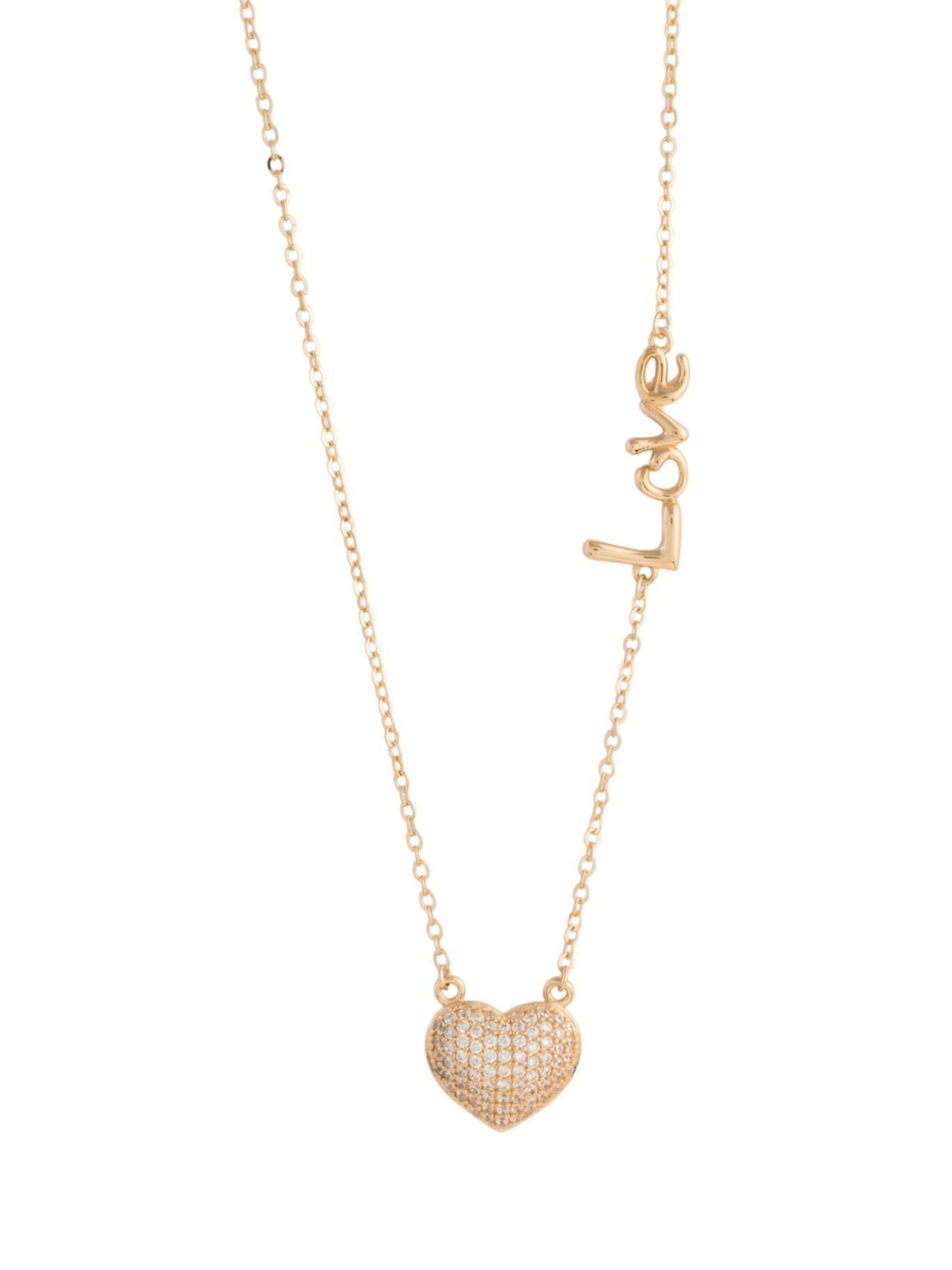 Gargantilla 10 kilates corazón inflado de zirconias y palabra "Love" lisa.png