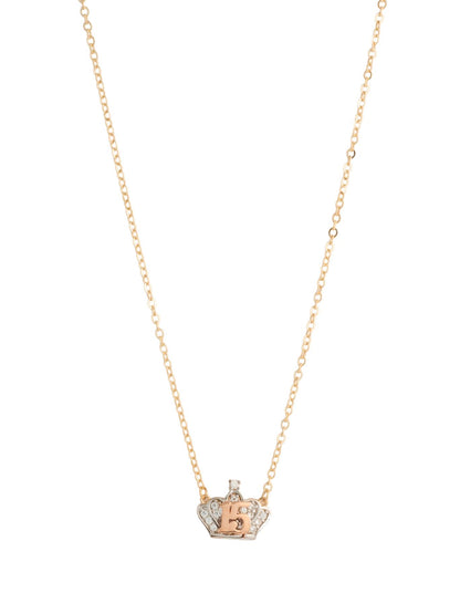 Gargantilla 10 kilates corona de zirconias y "15" en oro rosa.png