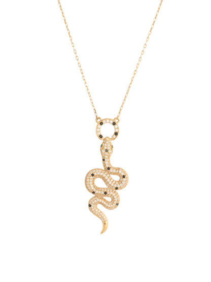 Gargantilla 10 kilates dije de serpiente de zirconias blancas, negras y ojos zirconias verdes.png