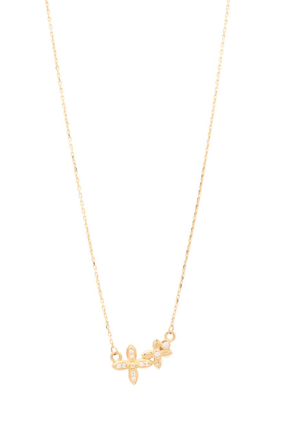 Gargantilla 10 kilates dos flores pequeñas de zirconia.png