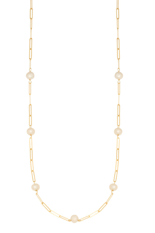 Gargantilla 10 kilates eslabón rectangular y perlas..png