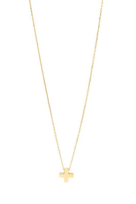 Gargantilla 10 kilates estilo de cadena sencilla, cruz cuadrada lisa..png