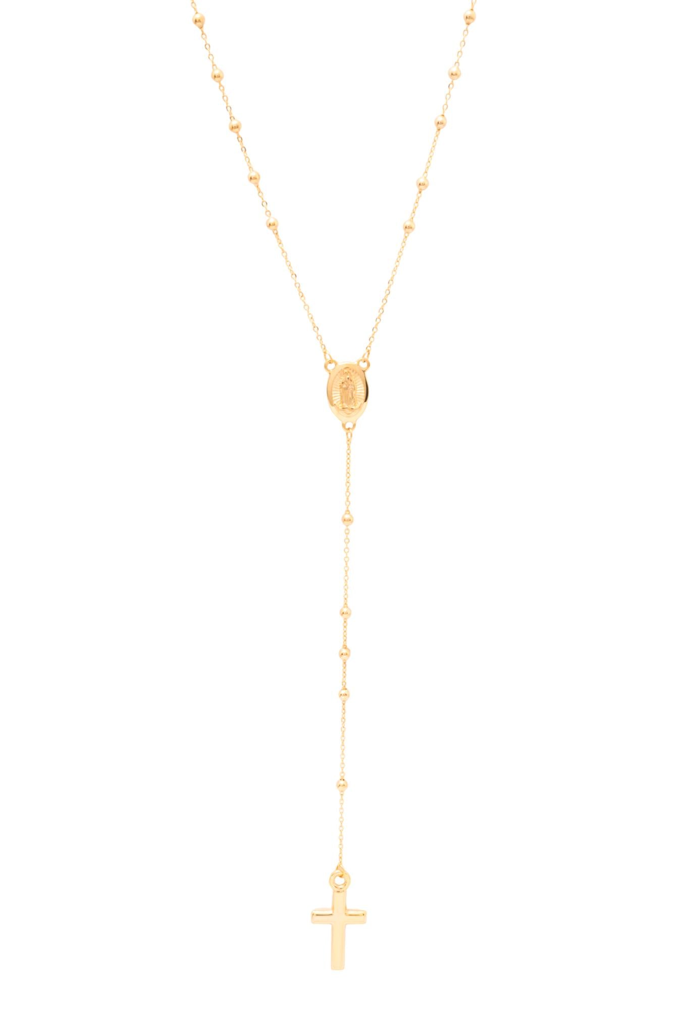 Gargantilla 10 kilates estilo de rosario delgado en oro dorado, todo liso..png