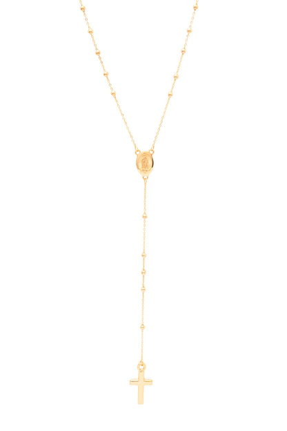 Gargantilla 10 kilates estilo de rosario delgado en oro dorado, todo liso..png