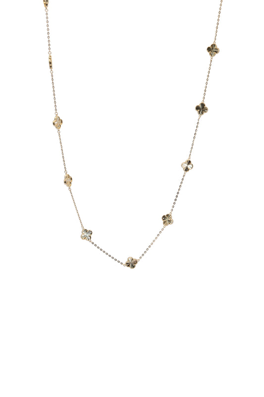 Gargantilla 10 kilates flor de cuatro pétalos diamantadas chicas..png