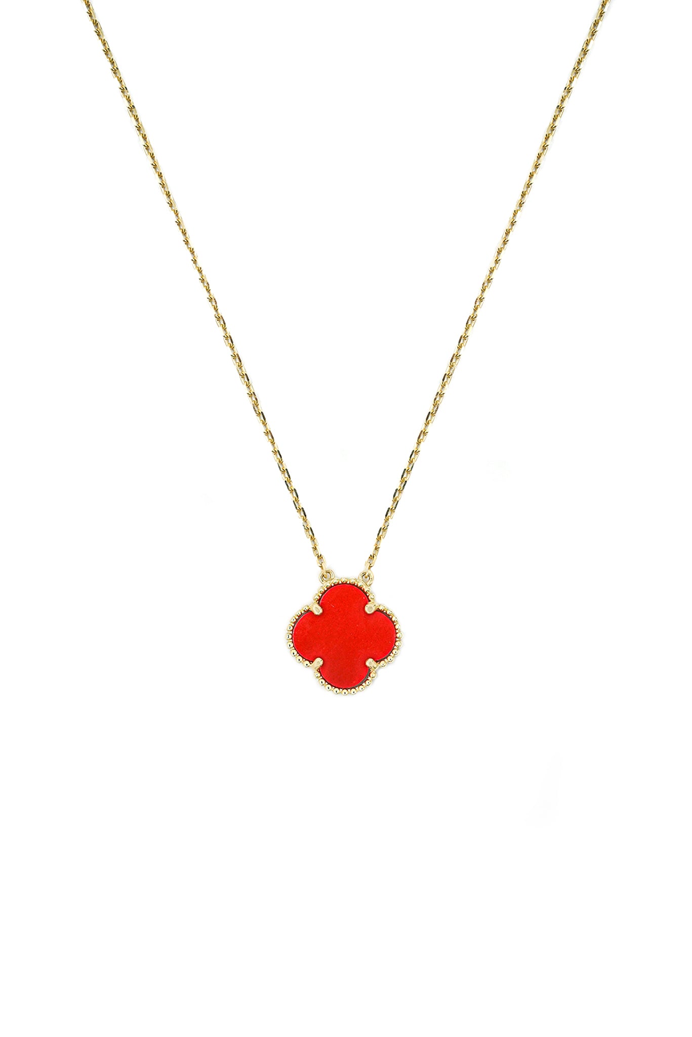 Gargantilla 10 kilates flor solitaria roja grande..png