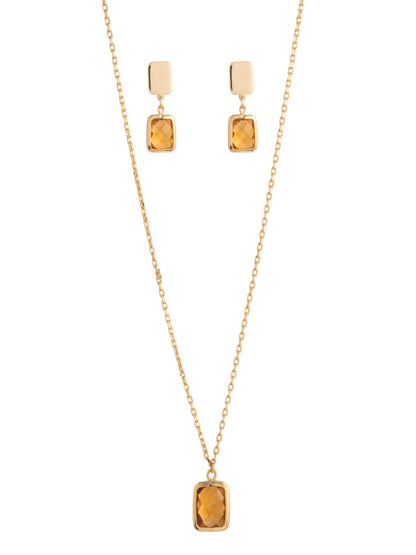 Gargantilla 10 kilates piedra amarilla y aretes piedra amarilla.png