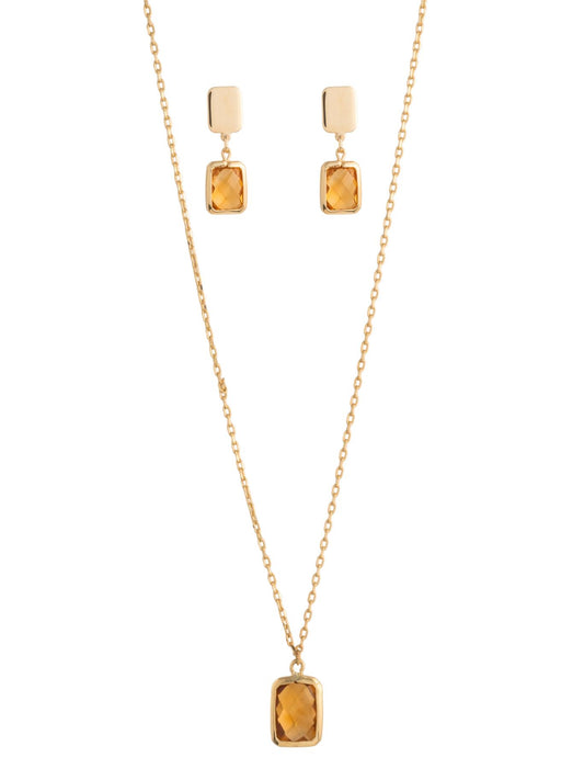 Gargantilla 10 kilates piedra amarilla y aretes piedra amarilla.png