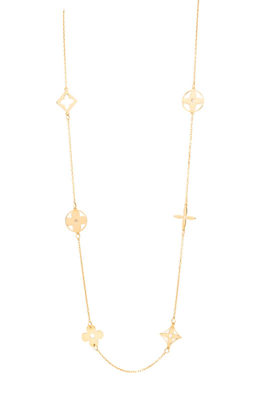 Gargantilla 10 kilates siluetas de flor de cuatro pétalos.png