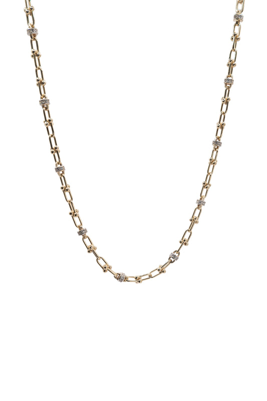 Gargantilla 10 kilates tiffany triple y unión zirconias oro blanco..png