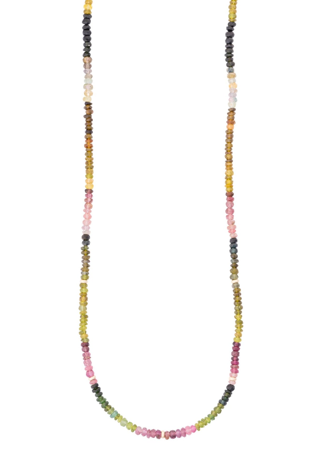Gargantilla 14K con zafiros multicolor en tonos verdosos y rosas, cuentas de oro amarillo dispersas..png