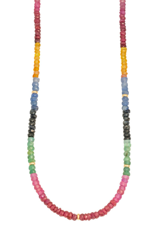 Gargantilla 14K con zafiros multicolor y cuentas de oro amarillo dispersas..png