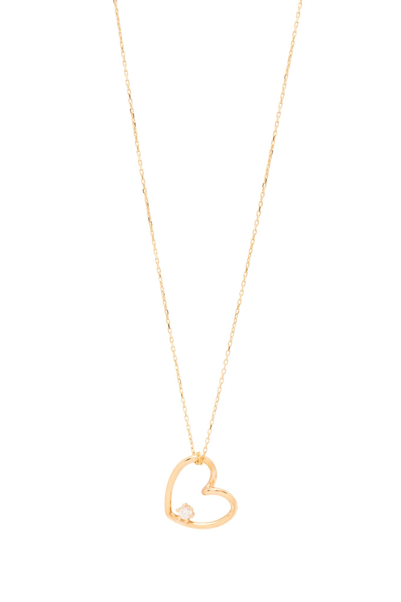 Gargantilla 14 kilates dije de silueta de corazón y zirconia al centro..png
