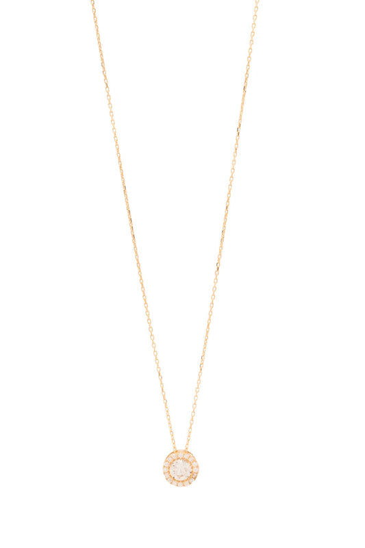 Gargantilla 14 kilates una zirconia al centro y biselado de zirconias alrededor..png