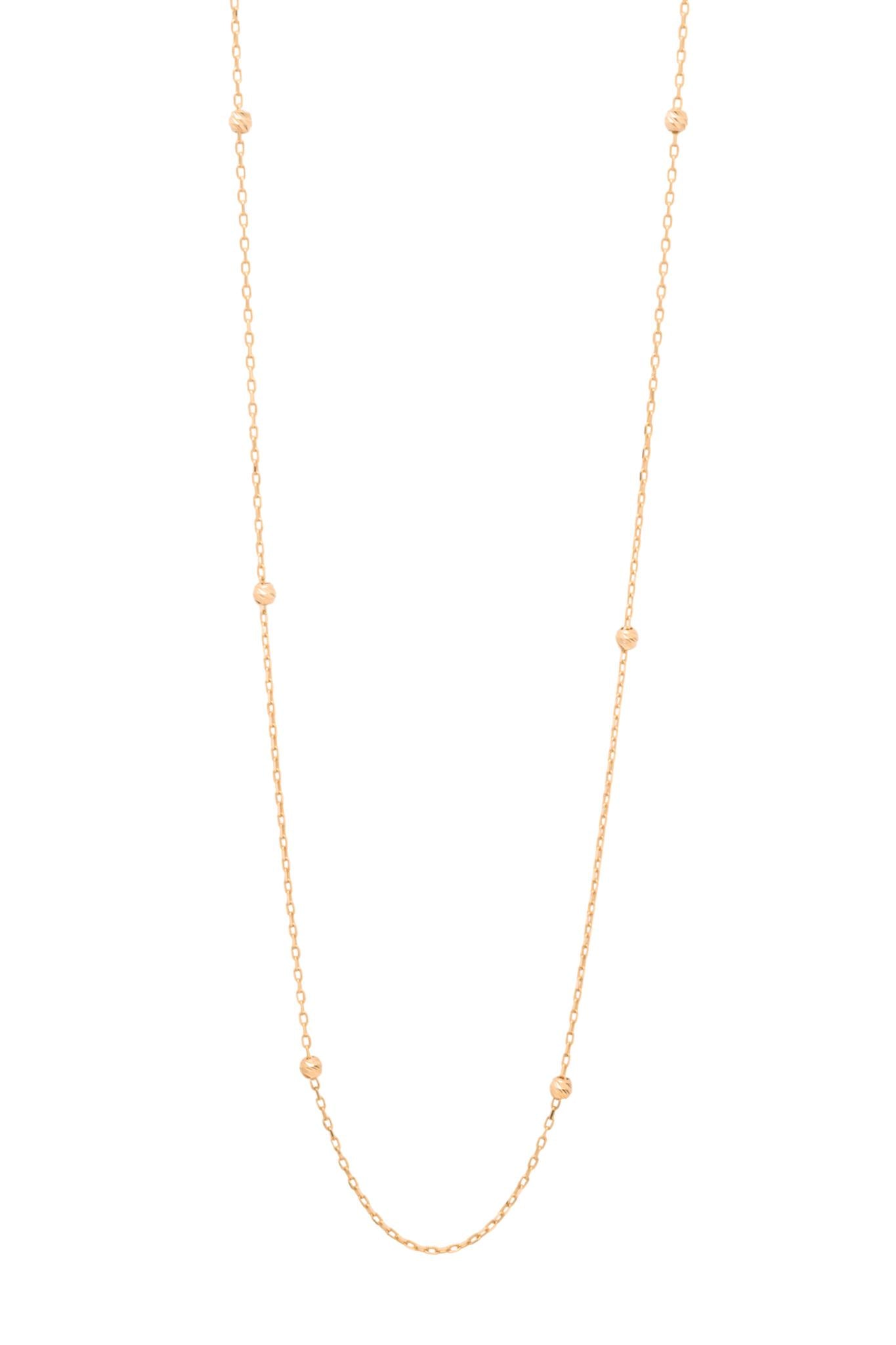 Gargantilla de oro sólido en 10 kilates con bolitas diamantadas alrededor de la cadena.png