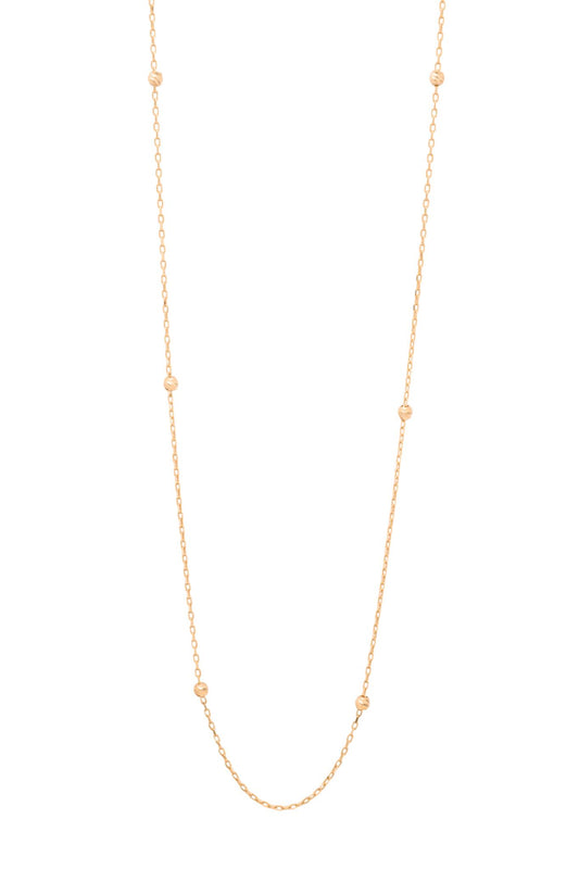 Gargantilla de oro sólido en 10 kilates con bolitas diamantadas alrededor de la cadena.png