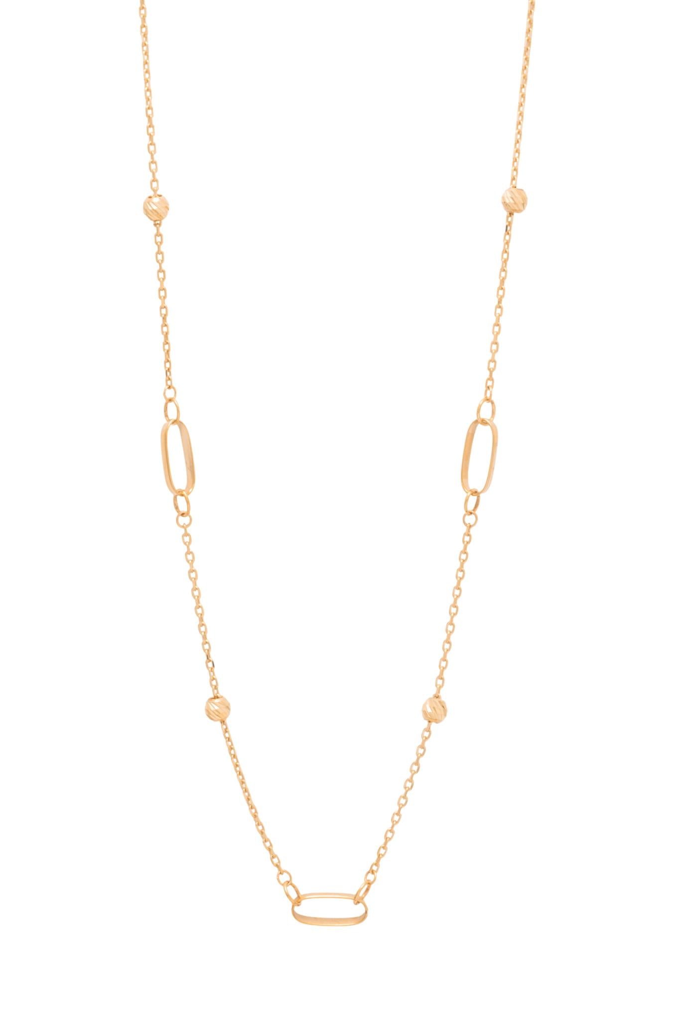 Gargantilla de oro sólido en 10 kilates con bolitas diamantas con silueta de cilindro combinado.png