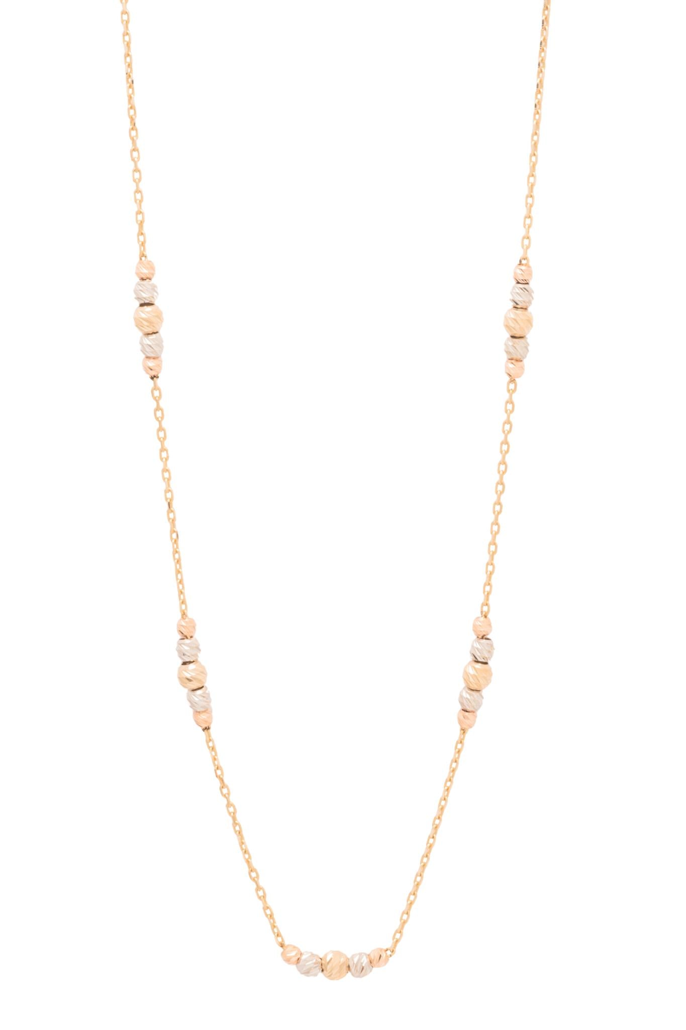 Gargantilla de oro sólido en 10 kilates con bolitas en  oro florentino en estilo diamantado .png