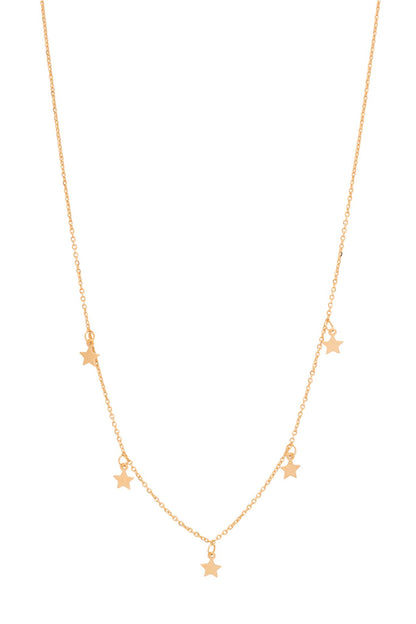 Gargantilla de oro sólido en 10 kilates con cinco estrellas lisas pequeñas.png