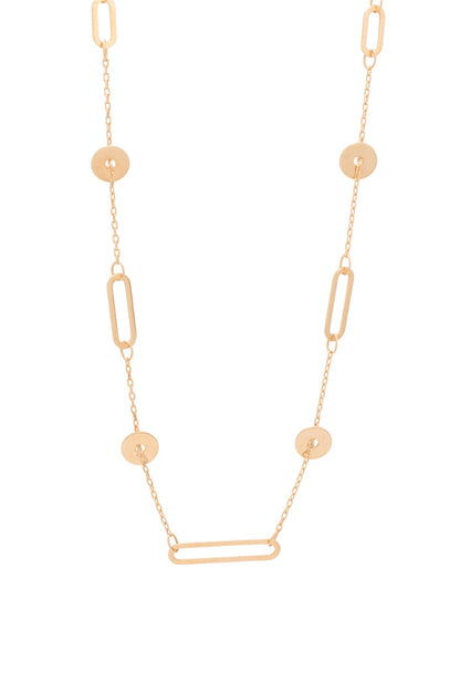 Gargantilla de oro sólido en 10 kilates con círculos y eslabones rectangulares ovalados..png