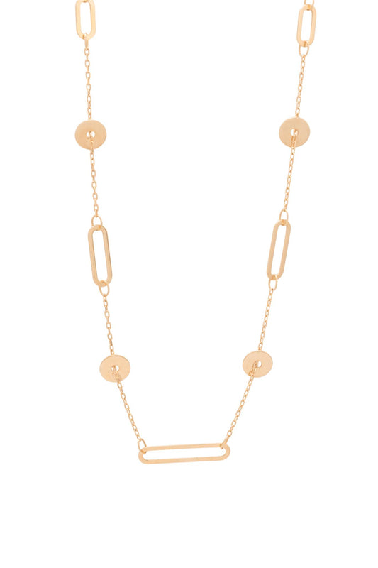 Gargantilla de oro sólido en 10 kilates con círculos y eslabones rectangulares ovalados..png