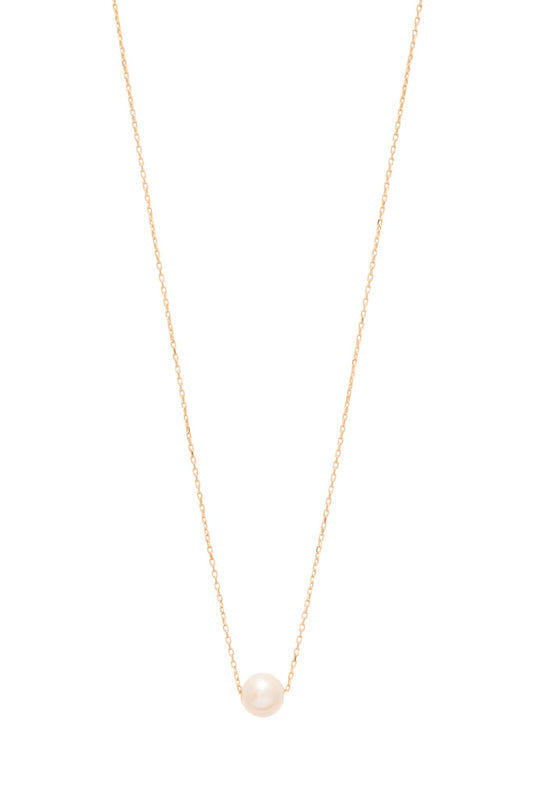 Gargantilla de oro sólido en 10 kilates con estilo de cadena clasica por una perla en el centro .png