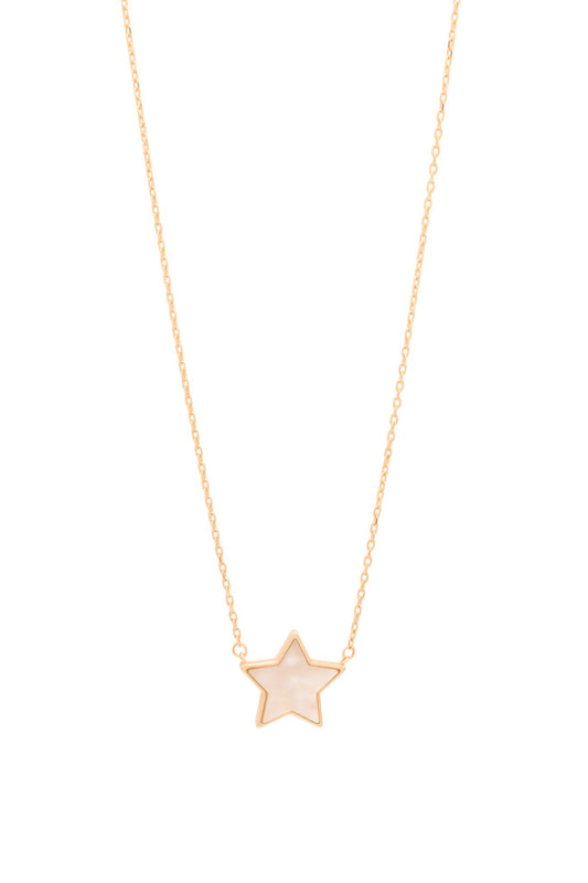 Gargantilla de oro sólido en 10 kilates con estrella de madre perla biselada..png