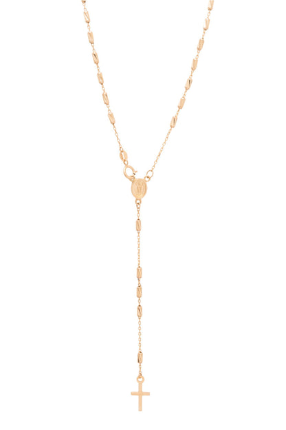 Gargantilla de oro sólido en 10 kilates con forma de rosario con bolitas de cilindro en estilo diamantado .png
