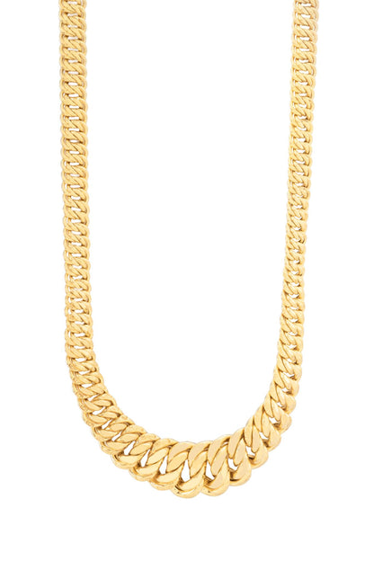 Gargantilla de oro sólido en 10 kilates con forma gruesa decreciente de nudos enlazados..png