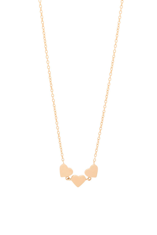 Gargantilla de oro sólido en 10 kilates con tres corazones lisos para grabado..png