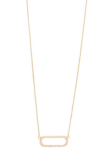 Gargantilla de oro sólido en 10 kilates con un estilo de cadena sencilla con un contorno de ovalo con zirconias.png