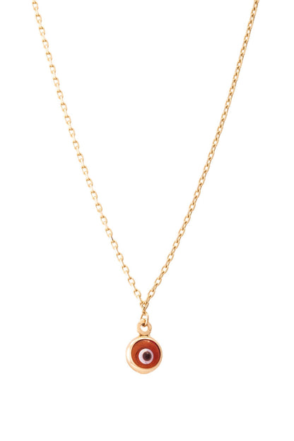 Gargantilla de oro solido en 10 kilates con un ojo turco rojo en el centro.png