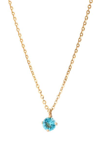 Gargantilla de oro solido en 10 kilates con una zirconia en el centro solitaria aguamarina.png