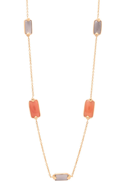 Gargantilla de oro sólido en 14 kilates con cornalina y topacios ahumados biselados en oro amarillo..png