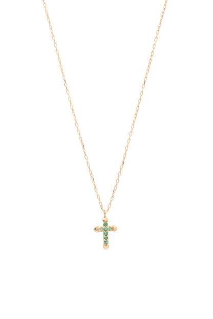Gargantilla de oro sólido en 14 kilates con cruz de esmeraldas..png