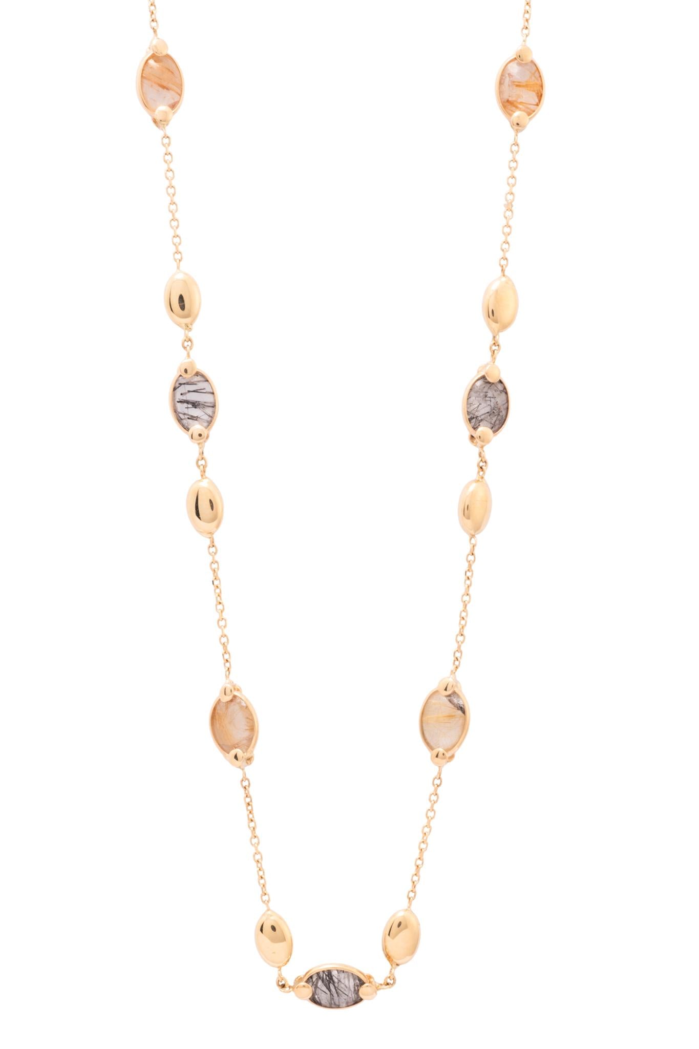 Gargantilla de oro sólido en 14 kilates con cuarzos rutilados biselados en oro amarillo y semillas lisas..png