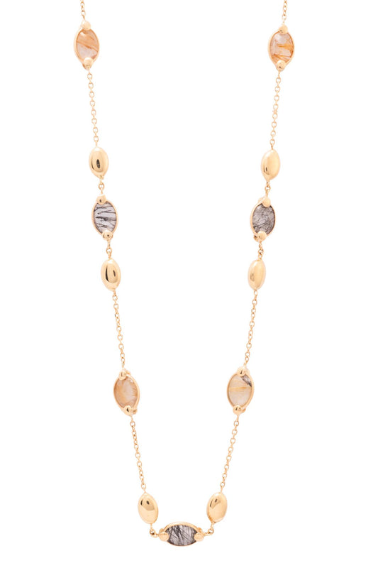 Gargantilla de oro sólido en 14 kilates con cuarzos rutilados biselados en oro amarillo y semillas lisas..png