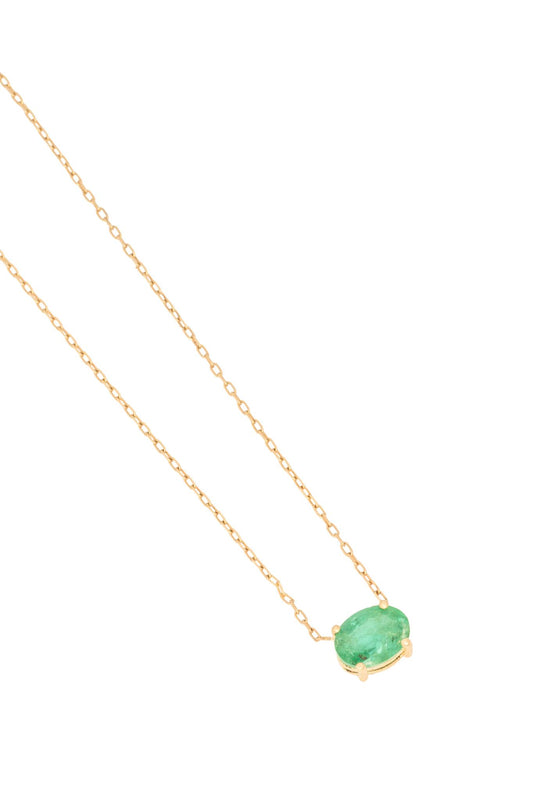 Gargantilla de oro sólido en 14 kilates con esmeralda oval 7*5 montado en oro amarillo..png