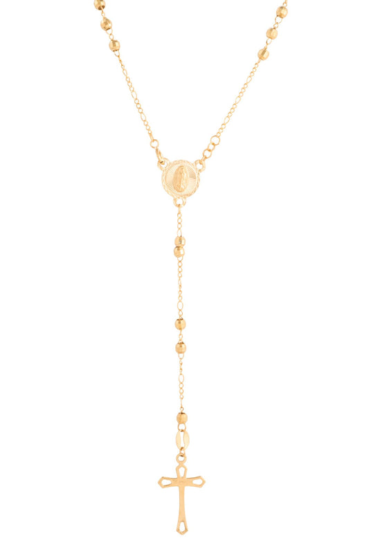 Gargantilla rosario 10 kilates bolitas diamantadas y semilla hueca con medalla Virgen de Guadalupe y cruz orillas huecas.png