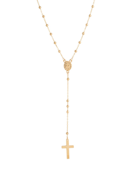 Gargantilla rosario 10 kilates bolitas minis lisas y medalla de Virgen de Guadalupe y cruz placa lisa.png