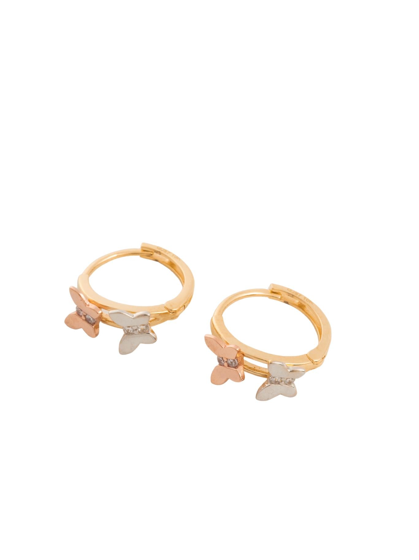 Huggie 10 kilates dos mariposas oro blanco y oro rosa.png
