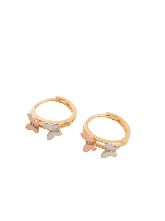 Huggie 10 kilates dos mariposas oro blanco y oro rosa.png