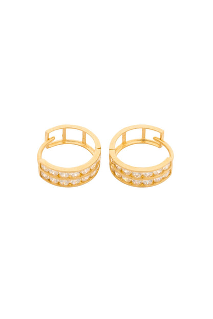 Huggie en 10 kilates con doble fila de zirconias.png