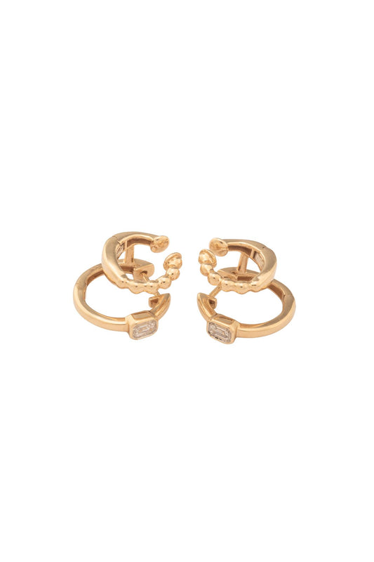 Huggies de oro sólido en 14 kilates con doble aro, de perforacion y sobrepuesto con diamantes de 0.32 ct..png