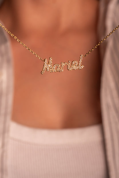 Collar personalizado de diamantes en 14 kilates