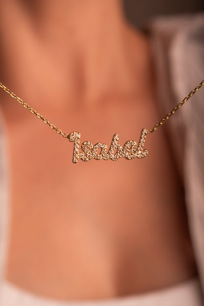 Collar personalizado de diamantes en 14 kilates