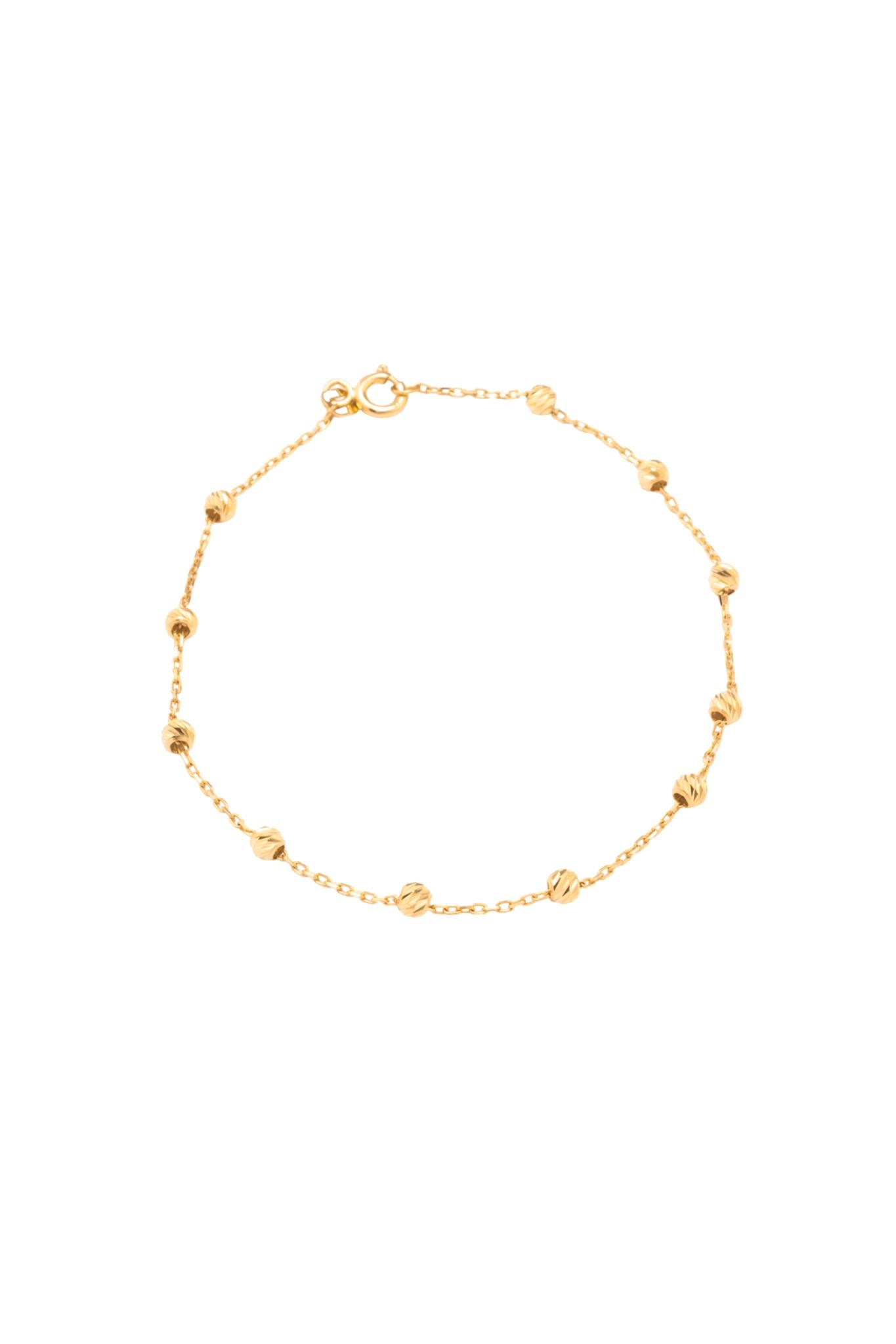 Pulsera 10 kilates bolitas individuales de oro florentino estilo diamantado..png