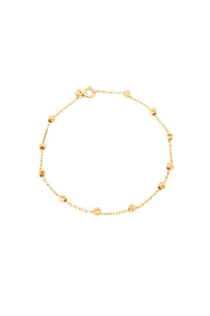 Pulsera 10 kilates bolitas individuales de oro florentino estilo diamantado..png