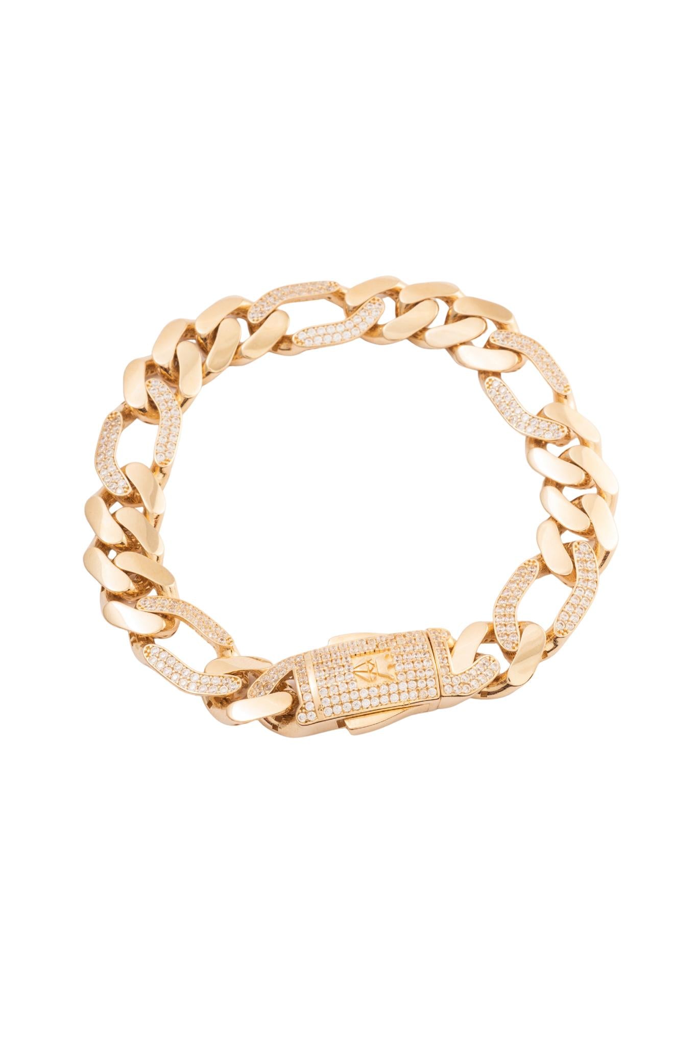 Pulsera 10 kilates cartier tres y uno, con eslabón alargado tupido de zirconias gruesa..png